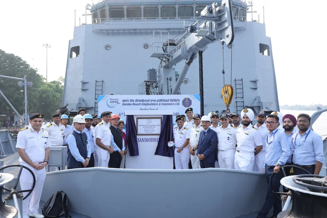 Indian Navy Enhances Hydrographic Fleet with Final Vessel INS Sanshodhak Delivery