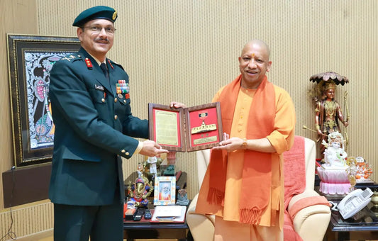Major General Manish Kukreti Meets Uttar Pradesh Chief Minister Yogi Adityanath After Assuming MUPSA Command
