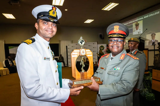 Lieutenant Commander Aayush Kishan Excels at South African National War College, Earning Multiple Awards