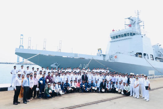 Indian Navy Takes Delivery of First Indigenous Multi-Purpose Vessel Samarthak from L&T at Kattupalli