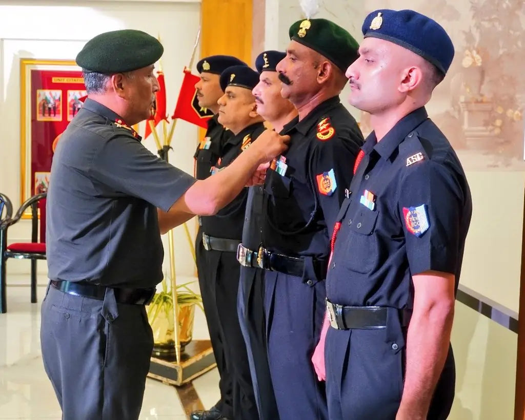 Lt Gen Sandeep Jain Awards Commendation Cards to NCC Staff in Ahmedabad