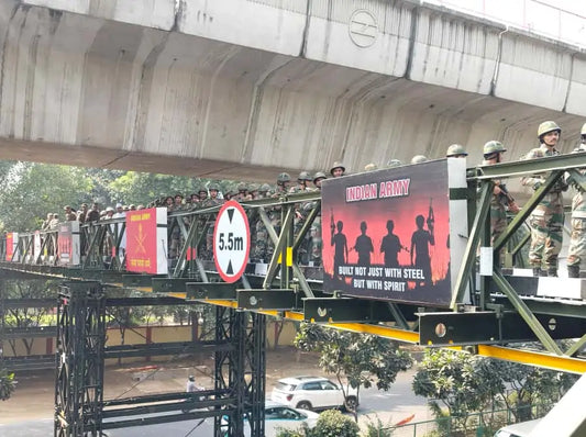 Indian Army Constructs Bailey Bridge on Delhi Ring Road, Enhancing Safety and Civilians' Access