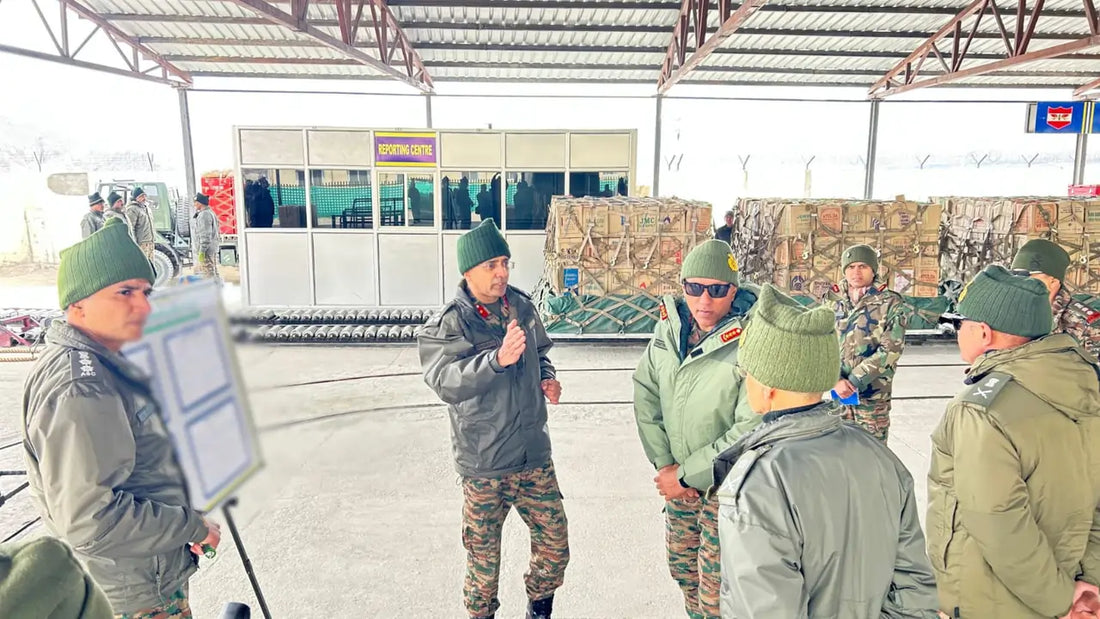 Lt Gen Pratik Sharma Assesses Advanced Logistics Infrastructure at Leh's Air Movement Control Centre