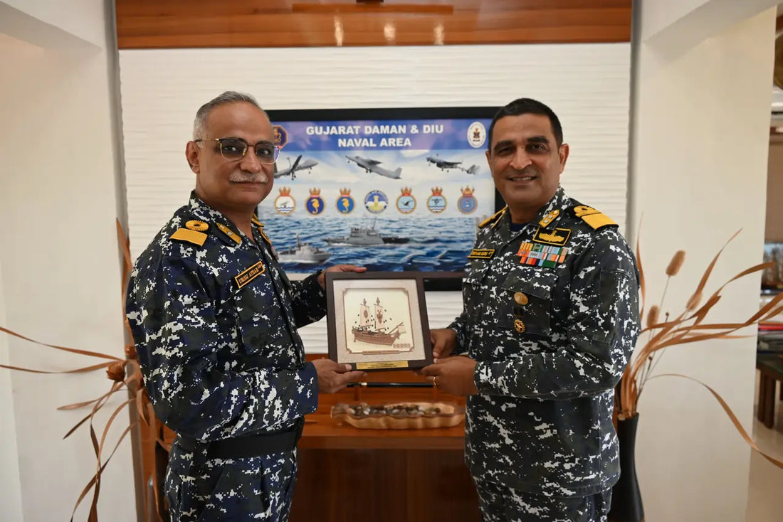 Commodore Urooj Athar Evaluates Gujarat Naval Area's Educational Facilities and Initiatives