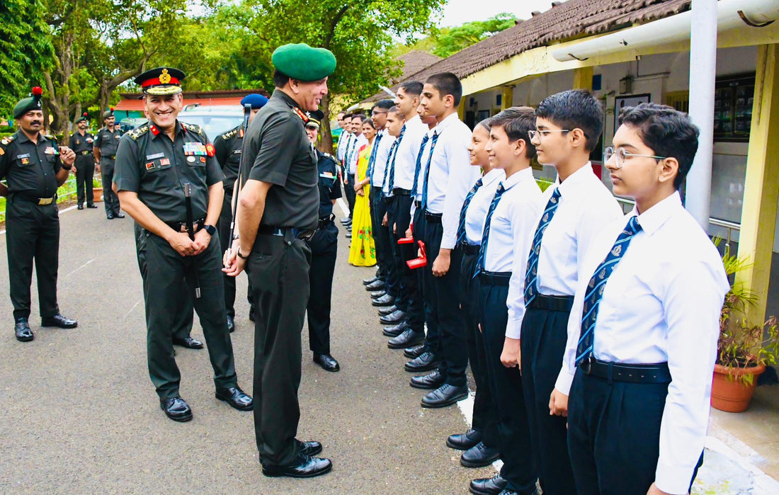 Lt Gen Dhiraj Seth Reviews Infrastructure and Training Excellence at Belagavi's Rashtriya Military School