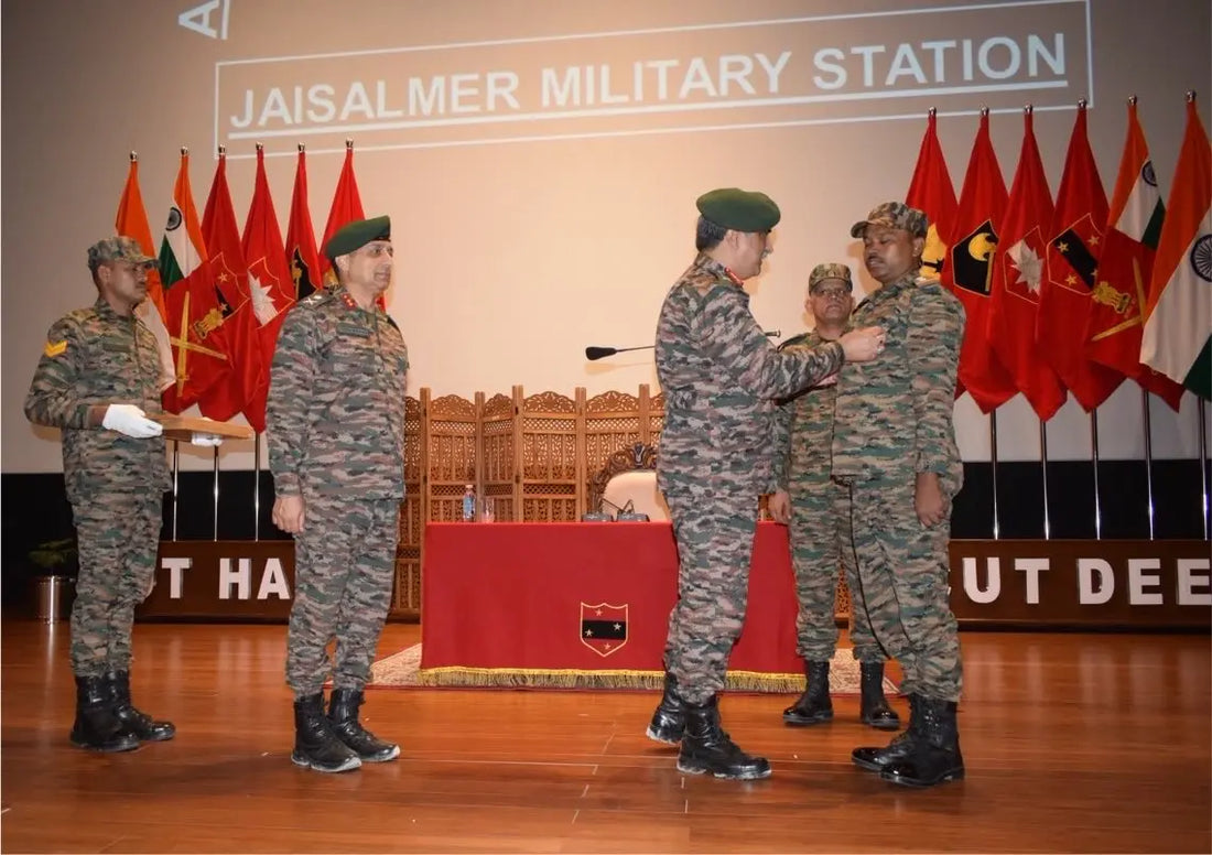 Lt Gen Rajesh Pushkar Evaluates Battle Axe Division's Preparedness, Honors 1971 War Heroes at Longewala
