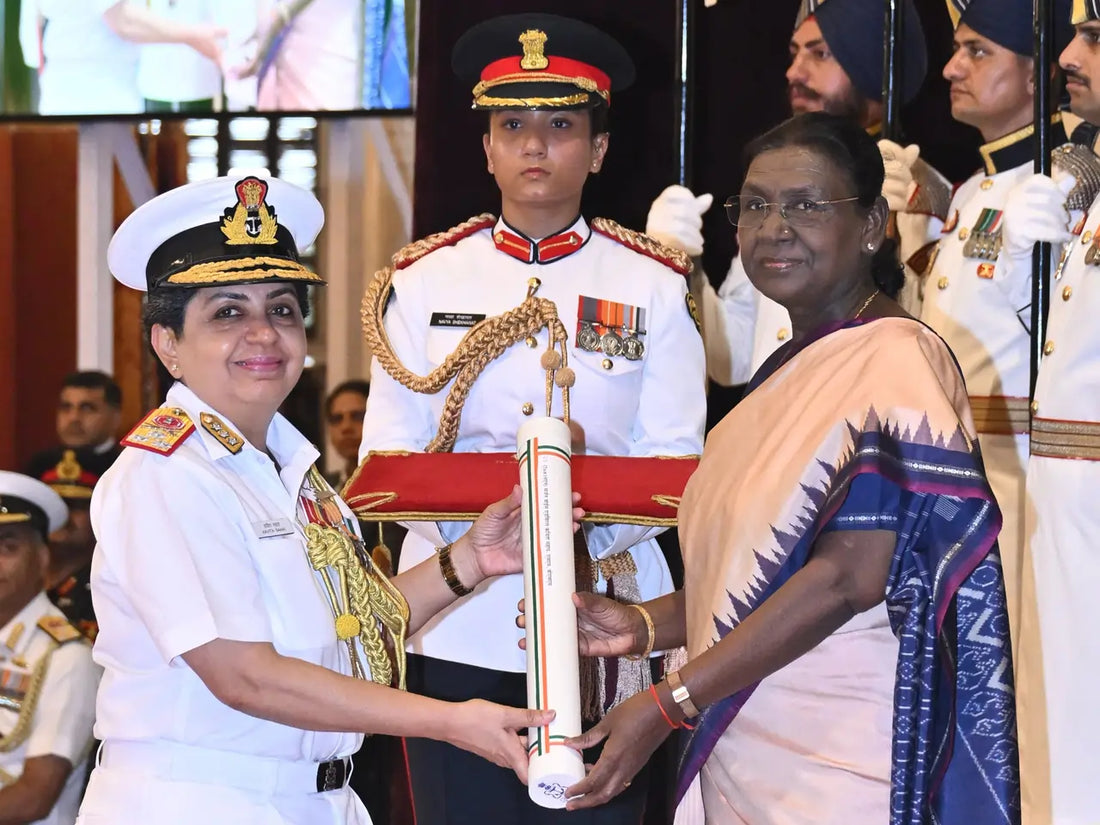 President Confers Ati Vishisht Seva Medal on Surgeon Vice Admiral Kavita Sahai (Retd.)