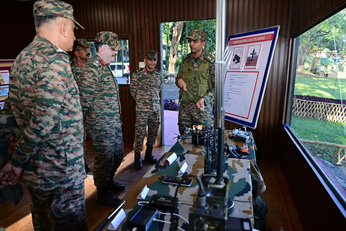 Lt Gen Abhijit S Pendharkar Reviews Advanced Military Technology Display at Spear Corps