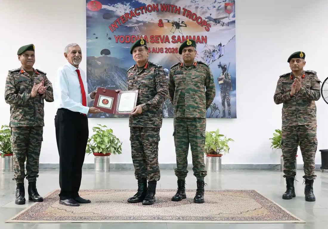 General Dhiraj Seth Awards Yoddha Seva Samman to Four Indian Army Veterans for Continued National Service