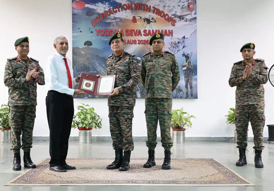 General Dhiraj Seth Awards Yoddha Seva Samman to Four Indian Army Veterans for Continued National Service