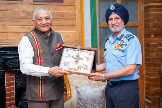 Governor VK Singh and Air Marshal Inderpal Singh Walia Discuss Eastern Sector Security Enhancements