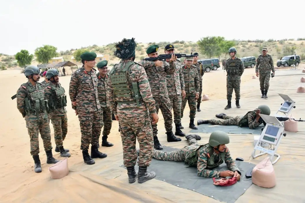 Lt Gen Mohit Malhotra Assesses Operational Readiness and Training at Sadolai Desert Battle School and Ranbankura Division