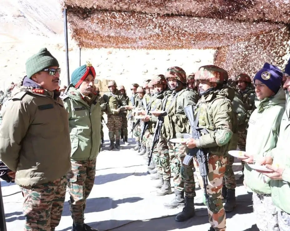 Lt Gen Hitesh Bhalla Evaluates Combat Readiness at Ladakh's Forward Positions