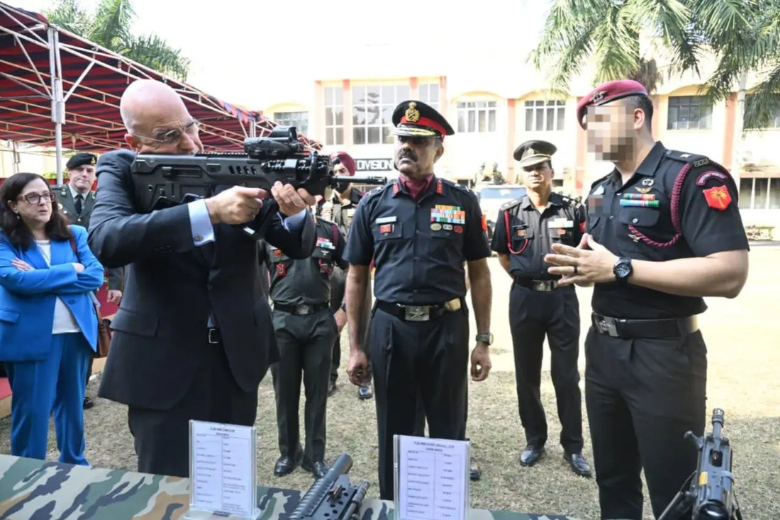 Greek Defence Minister Nikolaos Dendias Reviews Indian Army Capabilities at Bengaluru Military Station