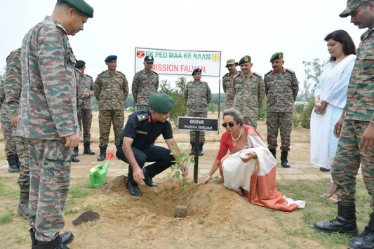 Hisar Military Station Conducts Large-Scale Plantation Drive with 5,000 Trees Under Mission Falvan