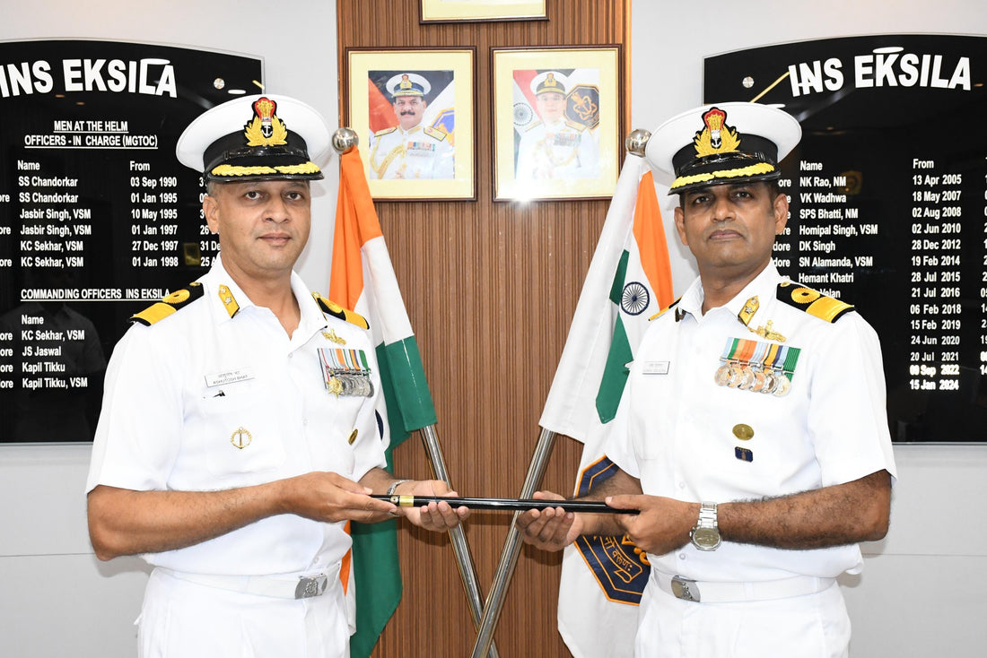 Leadership Transition at INS Eksila: Commodore Rupesh Venugopal Assumes Command