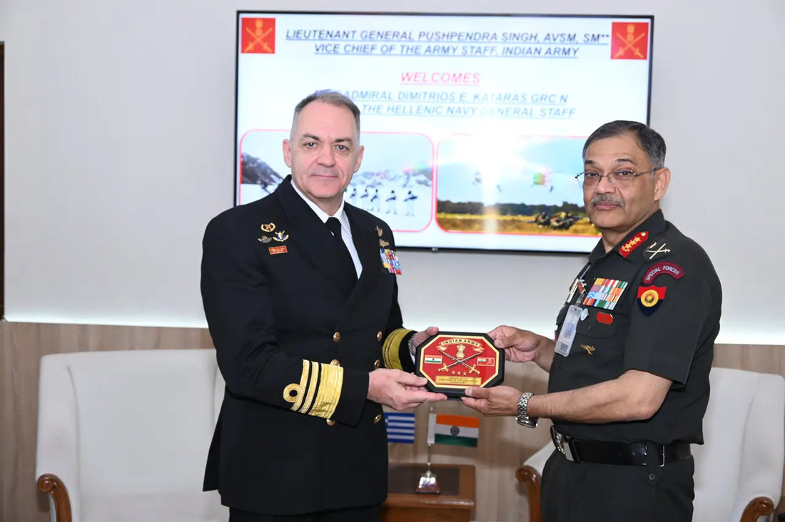 Vice Admiral Kataras and Lt Gen Singh Discuss Enhancement of India-Greece Defence Cooperation