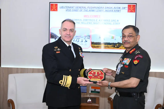 Vice Admiral Kataras and Lt Gen Singh Discuss Enhancement of India-Greece Defence Cooperation