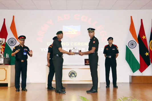 Lieutenant Bhunesh Dagar Honored with Silver Gun Trophy as Young Officers Course Concludes at Army Air Defence College