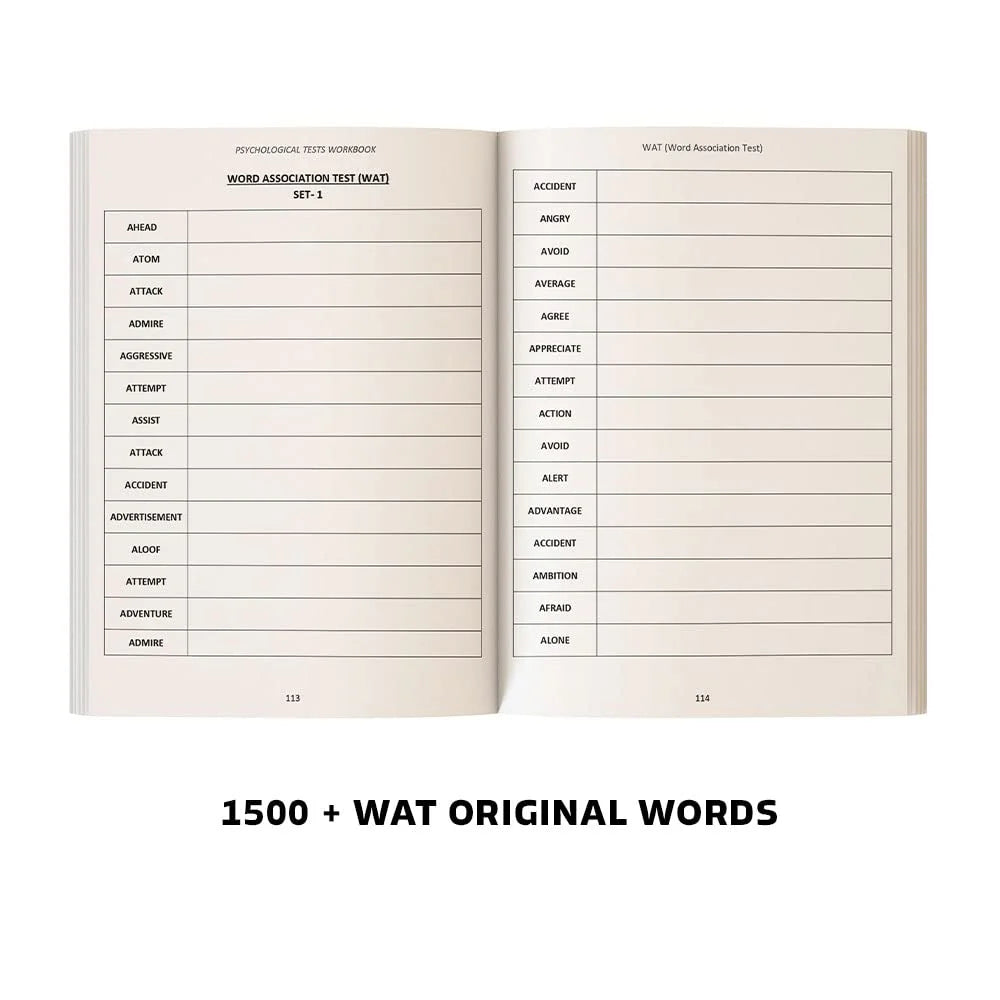 SSB Interview Psychological Tests Workbook : 2000+ Original TAT/WAT/SRT/SD Practice Questions