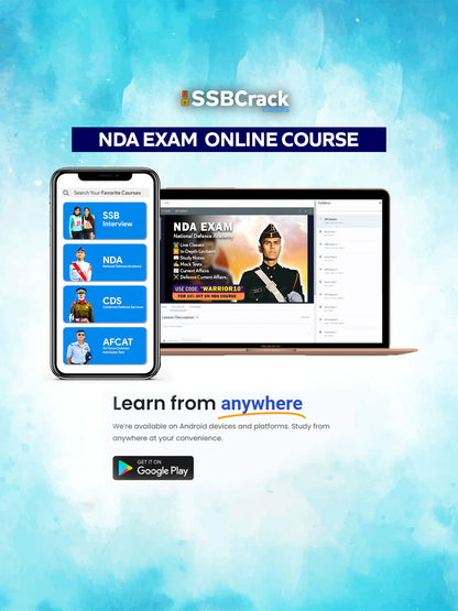 NDA Exam Online Coaching + 4 SSB Books + 3 Rank Posters + 1 Year Access