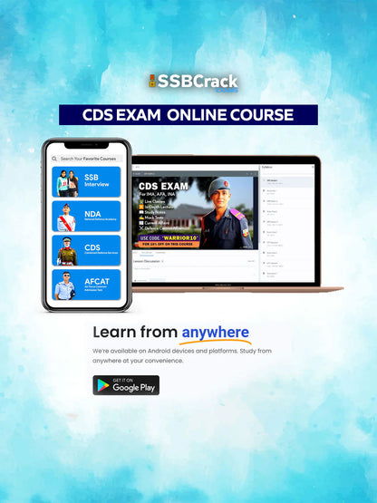 CDS Exam Online Coaching + 4 SSB Books + 3 Rank Posters + 1 Year Access